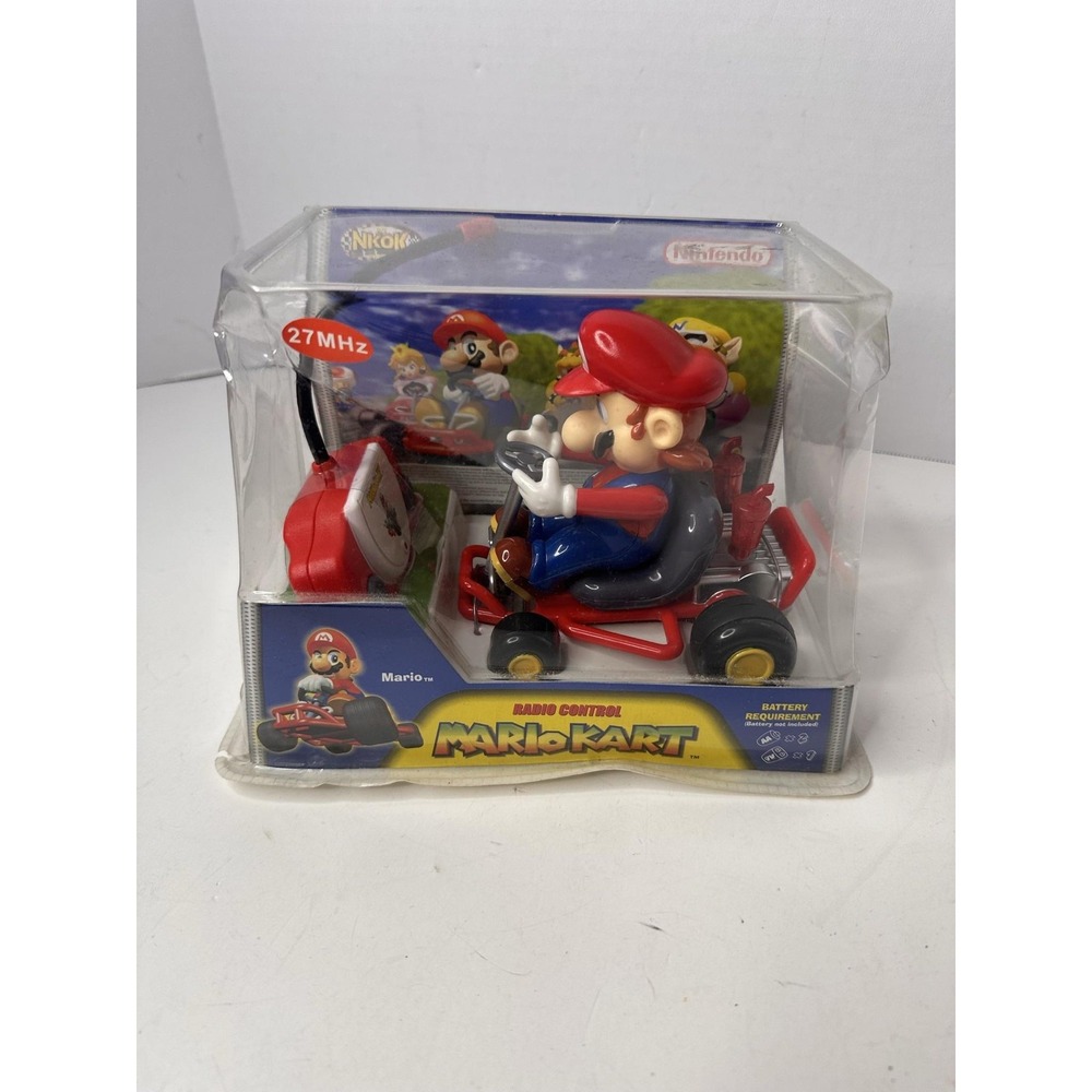 Vintage 2004 NKOK Mario Kart Radio Control Car Mario Nintendo 27MHz Red 63201